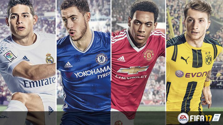 James Rodriguez, Eden Hazard, Anthony Martial og Marco Reus.
