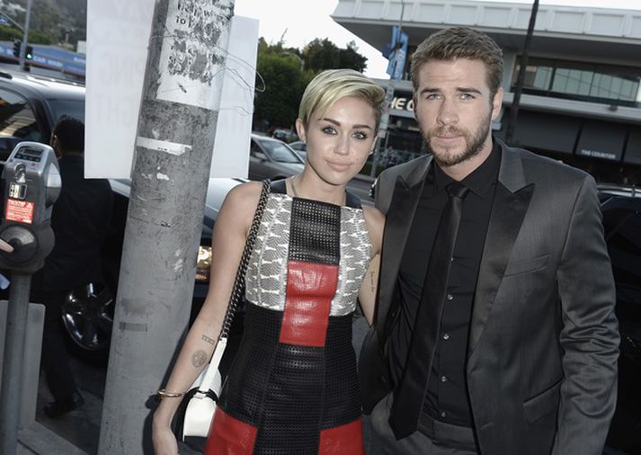 Miley og Liam þegar þau voru saman í sumar.