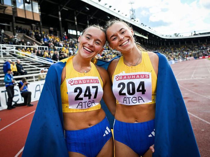 Julia og Wilma Nielsen eru tvíburasystur og báðar öflugar hlaupakonur.