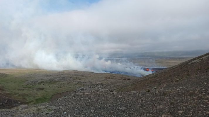 Gos er hafið við Litla-Hrút.