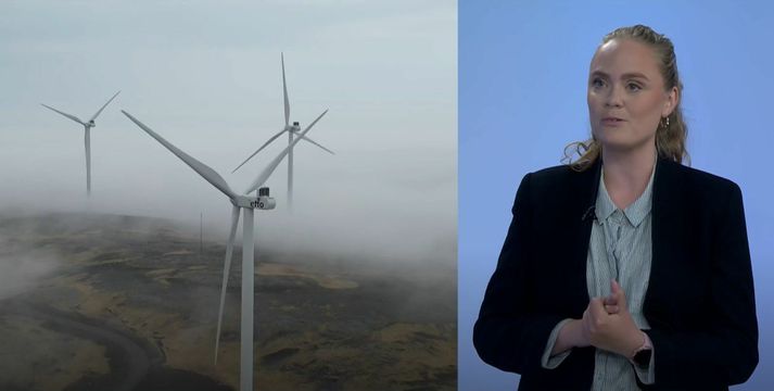 Þorbjörg María mætti í sett í gær og svaraði spurningum um afstöðu Landverndar til nýtingar vindorkunnar.