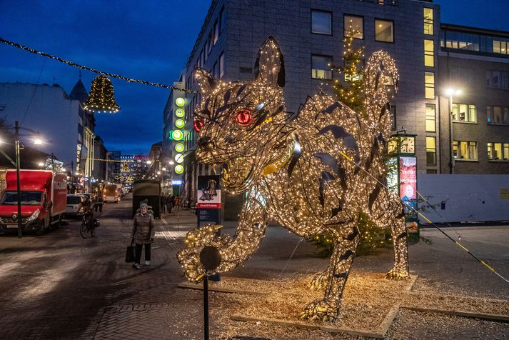 Jólakötturinn verður líkast til ekki baðaður í snjó þessi jólin.