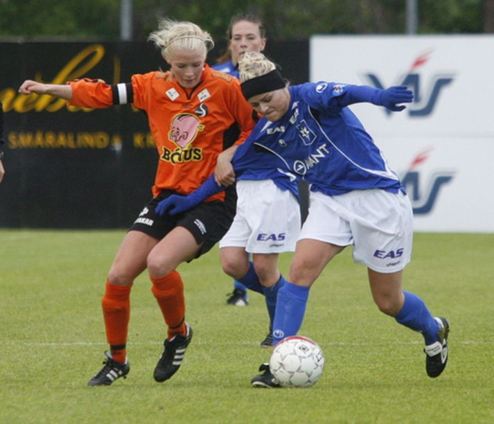 Björk Gunnarsdóttir skoraði tvö mörk gegn KR í kvöld. 