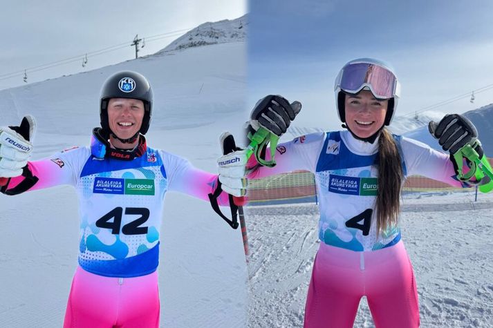 Gauti Guðmundsson og Sonja Lí Kristinsdóttir urðu í gær Íslandsmeistarar í stórsvigi. 