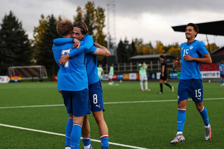 Íslenska u21 landsliðið fangar marki í dag.