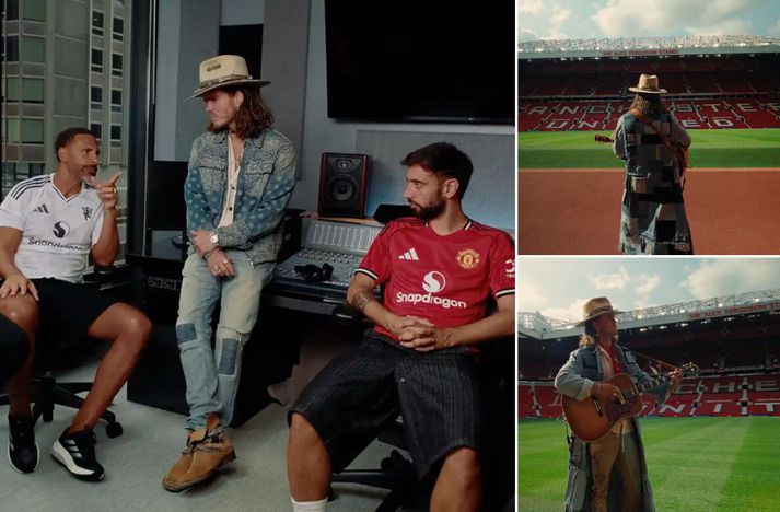 Jökull Júlíusson, söngvari Kaleo, ræddi við stjörnur Manchester United og spilaði á Old Trafford 