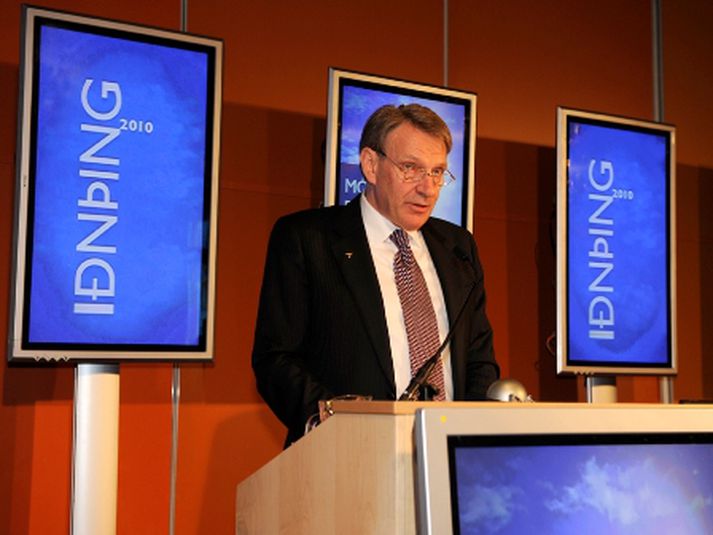 Helgi Magnússon var endurkjörinn formaður Samtaka iðnaðarins fyrr í dag.