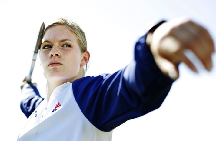 Ásdís Hjálmsdóttir spjótkastari.