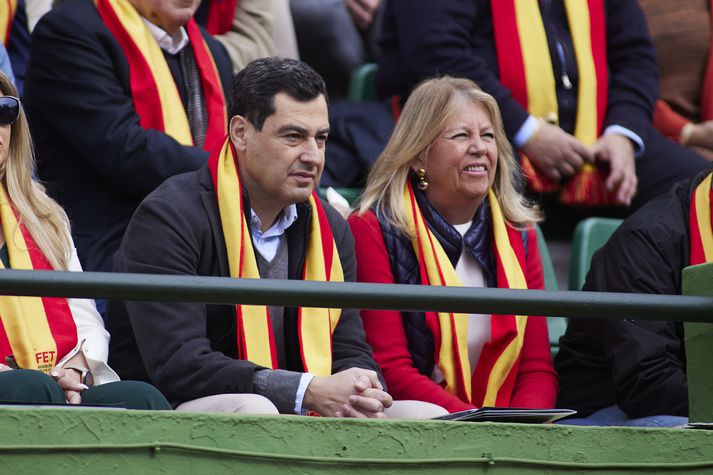 María Ángeles Muñoz, borgarstjóri í Marbella, ásamt Juanma Moreno, forseta héraðsstjórnarinnar í Andalúsíu.