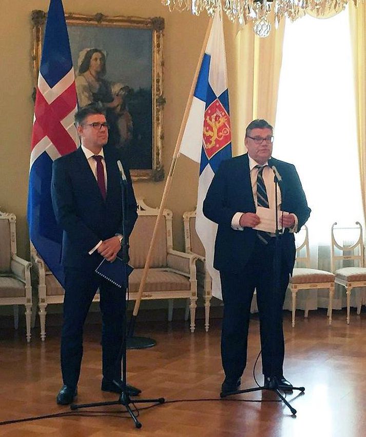 Bæði Gunnar Bragi og Soini eru á móti aðild að Evrópusambandinu.