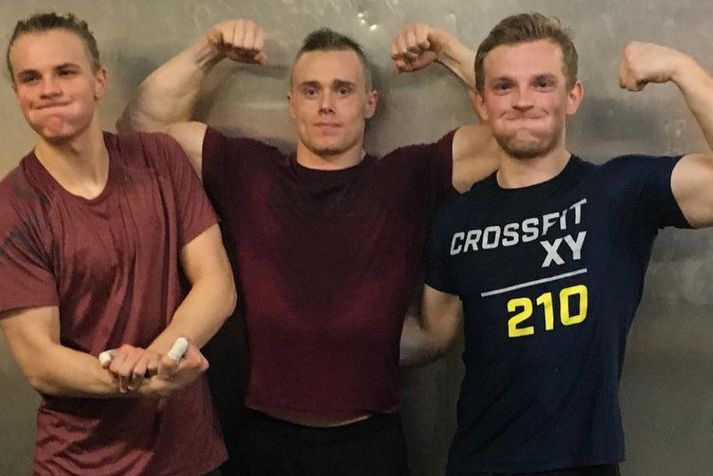 Haraldur Holgersson sést hér til hægri við hlið Björgvins Karls Guðmundssonar en BKG hefur undanfarin ár verið yfirburðarmaður í karlaflokki í CrossFit íþróttinni á Íslandi.