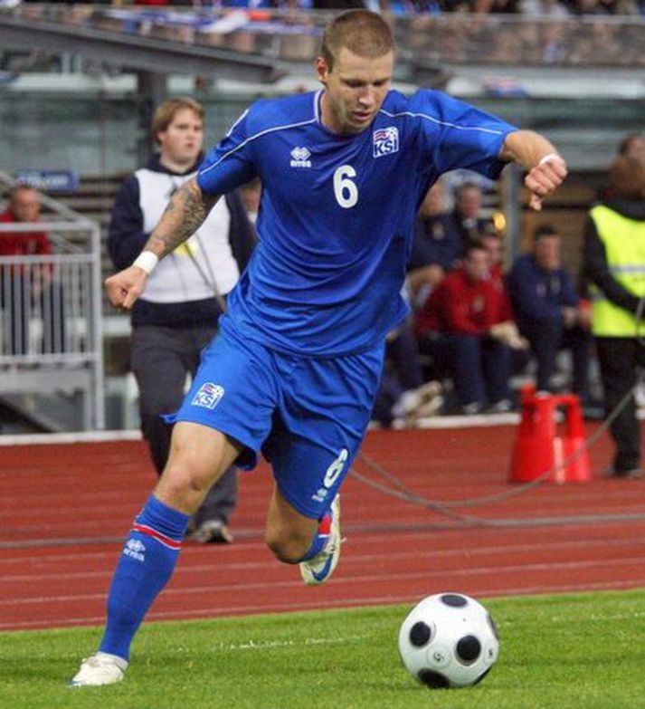 Grétar Rafn Steinsson í leiknum í gær.