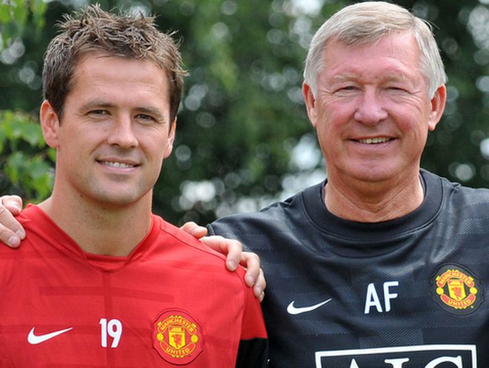 Michael Owen og Sir Alex Ferguson.