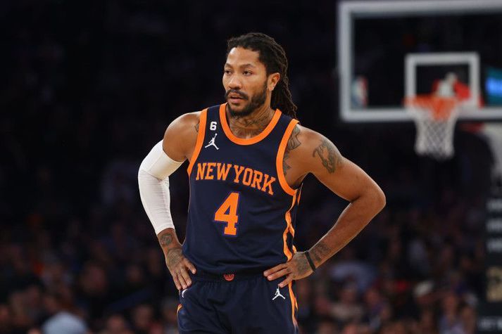 Derrick Rose kann vel við sig í New York en er í dag leikmaður Memphis.