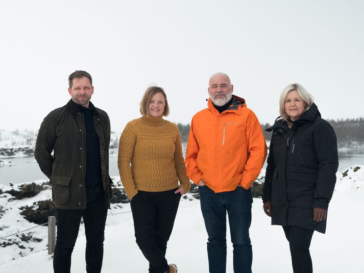 Efstu frambjóðendurnir fjórir. Frá vinstri: Kjartan Páll Þórarinsson, Hildu Jana Gísladóttir, Logi Einarsson og Eydís Ásbjörnsdóttir.