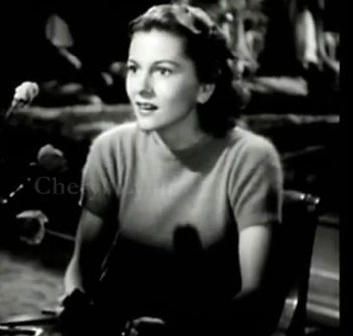 Þessi mynd er úr áheyrnarprufu Joan Fontaine fyrir kvikmyndina Rebecca.