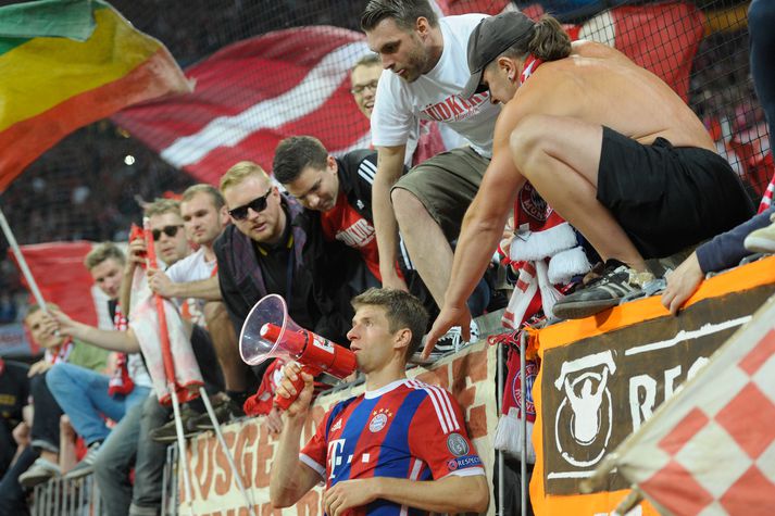 Thomas Müller er dáður af stuðningsmönnum Bayern Munchen.