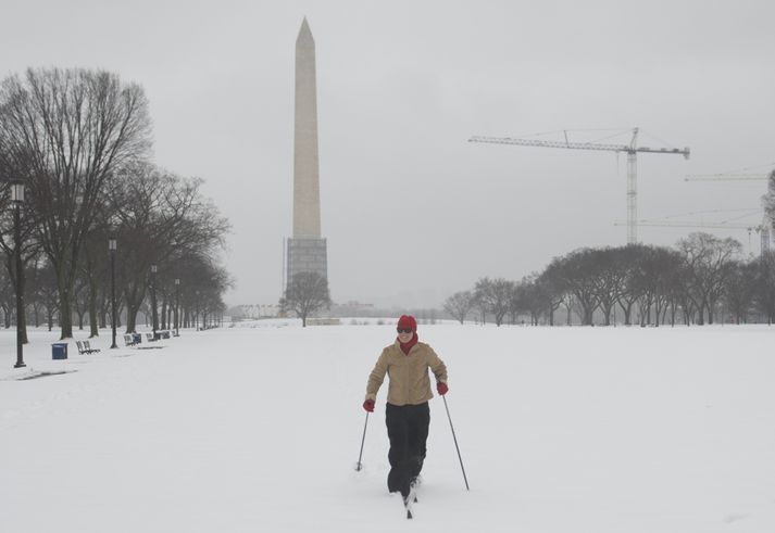 Skíðagöngukona í Washington DC.