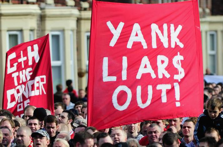 Gillett og Hicks eru ekki vinsælir í Liverpool.