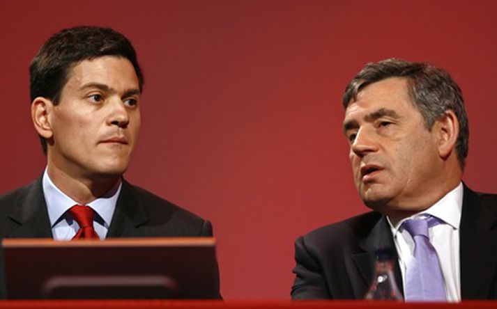 Miliband og Brown á landsfundi Verkamannaflokksins í september síðastliðnum. MYND/AFP