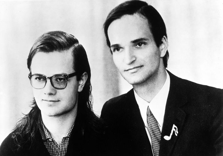 Stofnmeðlimir Kraftwerk, Ralf Hütter og Florian Schneider, sem voru jafnframt helstu lagasmiðir sveitarinnar.