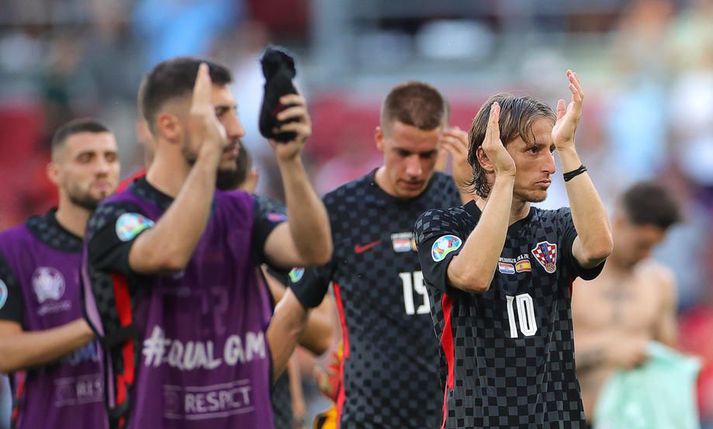 Luka Modric og félagar kvöddu EM í gær eftir hetjulega baráttu gegn Spánverjum.