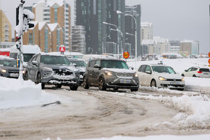Umferðaröngþveiti skapaðist í dag.