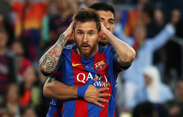 Lionel Messi og Luis Suarez.