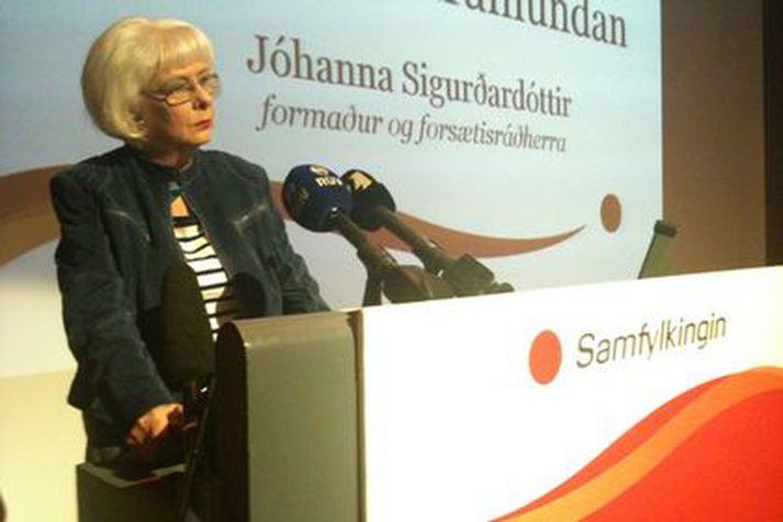 Jóhanna Sigurðardóttir á flokksstjórnarfunidnum.