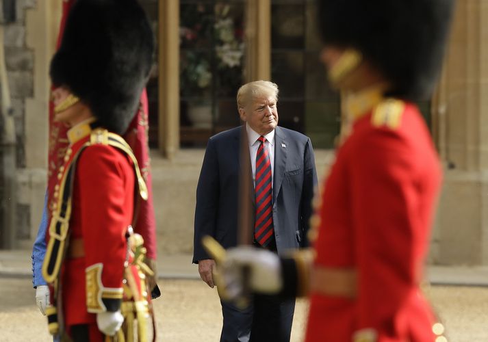 Trump í opinberri heimsókn í Bretlandi í vikunni. Hann hefur dvalið í Skotlandi síðan á föstudag og spilað þar golf.