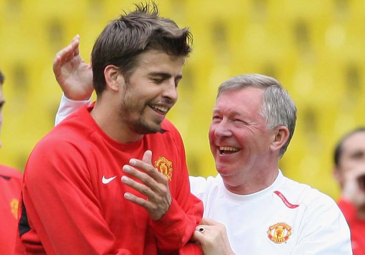 Pique og Sir Alex á góðri stundu