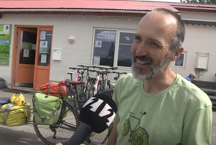 Stéphane Urquizar frá Frakklandi hefur aldeilis fengið að kynnast íslensku veðurfari.