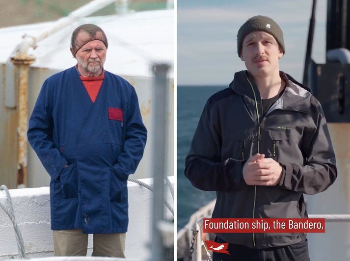 Skipverjar birtu myndband á samfélagsmiðlum í gær.