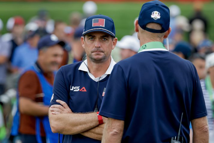 Keegan Bradley þungur á brún.