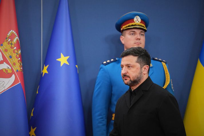 Selenskí heimsótti Serbíu um helgina.