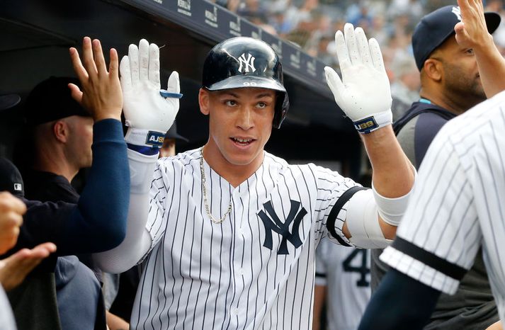 Aaron Judge og félagar í Yankees eru í miklu stuði þessa dagana.