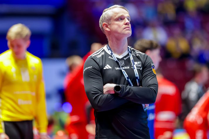 Snorri Steinn Guðjónsson var svekktur eftir jafnteflið gegn Sviss. 