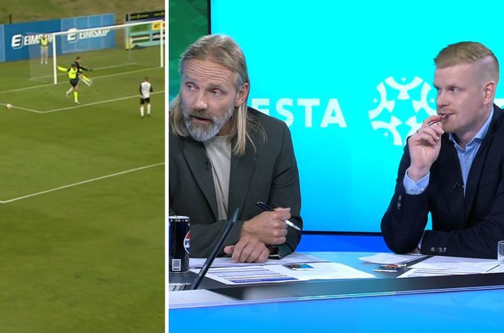 Lárus og Baldur ekki sáttir við Helga Mikael dómara leiksins.