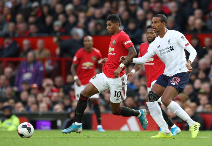 Matip í baráttunni við Marcus Rashford á Old Trafford á dögunum