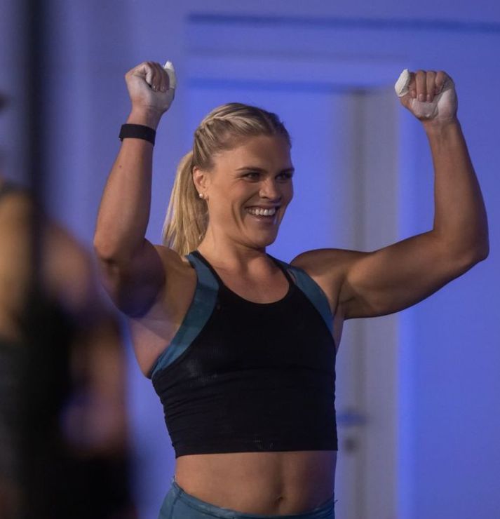 Katrín Tanja Davíðsdóttir stóð uppi sem sigurvegari á Reykjavíkurleikunum ásamt liðsfélaga sínum, Andre Houdet.