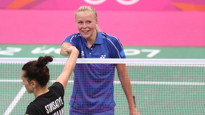 Ragna Ingólfsdóttir eftir sigurinn í kvöld.