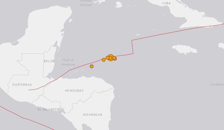 Skjálftinn varð á um tíu kílómetra dýpi.