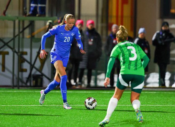 Thelma Karen lék sinn fyrsta A-landsleik í kvöld.