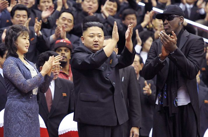 Kim Jong-un og Dennis Rodman.