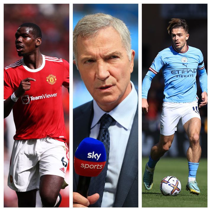 Paul Pogba, Graeme Souness og Jack Grealish. Þríeykið sem gæti verið á leiðinni saman út á lífið á næstunni.