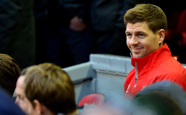 Gerrard lék síðustu 15 mínúturnar í sigri Liverpool á Stoke í gær.