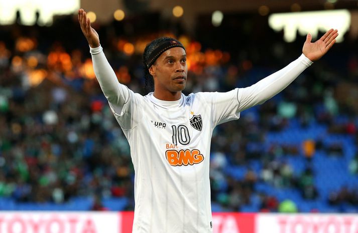 Ronaldinho varð heimsmeistari með Brasilíu árið 2002.