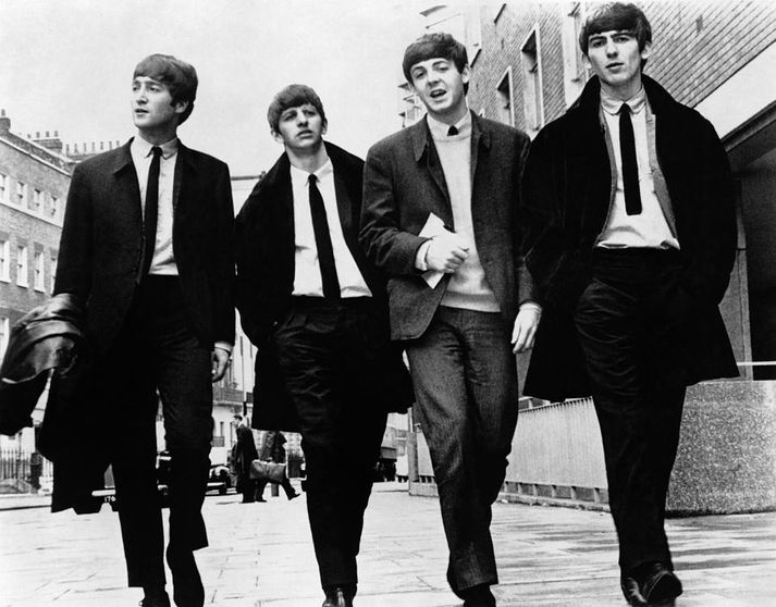 John Lennon, Ring Starr, Paul McCartney og George Harrisson skipuðu eina vinsælustu hljómsveit allra tíma.