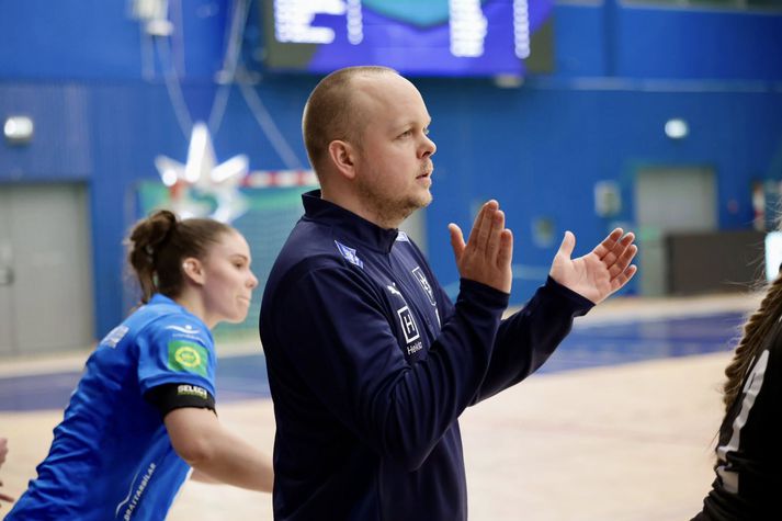 Arnar Daði Arnarsson, þjálfari Stjörnunnar, var feginn að hafa landað stiginu í lokin.