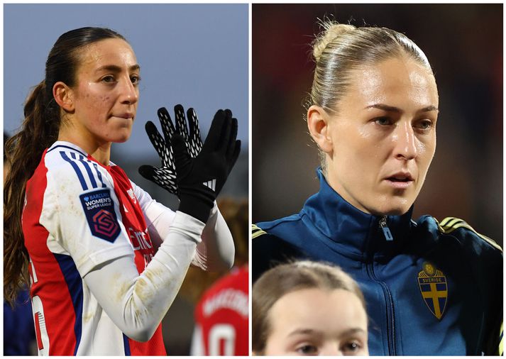 Rosa Kafaji og Emma Kullberg voru aðeins og kappsamar á æfingu sænska landsliðsins en gerðu ekki nóg til að vinna sér sæti í EM-hópnum.